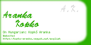 aranka kopko business card
